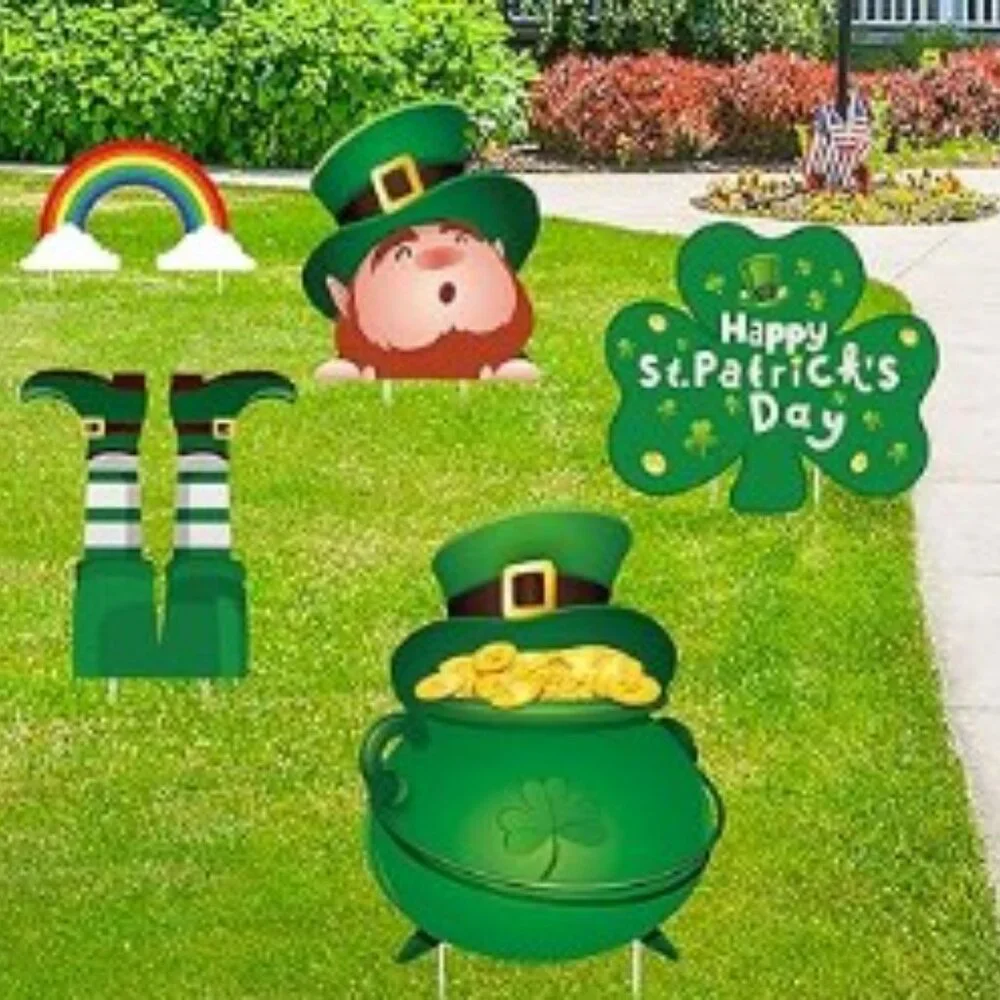 ST. PATRICK'S DAY YARD SIGN OUTDOOR DECORATIONS 6 PCS PARTY HOLIDAY - Picture 2 of 14